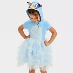 Bluey Blue Hooded Tutu Dress with Star Sparkles Kids age 3T